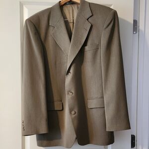 HAGAAR Black Label Blazer Suit Jacket Mens Size 42R Dark Tan